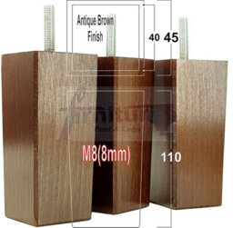 L&F 4X Replacement Furniture Legs Solid Wood 110mm High Sofas Chairs Settee Cabinets Legs M8 Tsp2055 - thumbnail 1