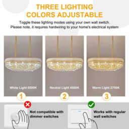 Vrygle 86Cm Oval Crystal Chandeliers 10 Lights Adjustable Height Crystal Ceiling Light Fixture For Kitchen Island - thumbnail 3
