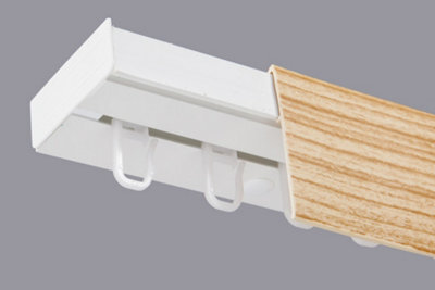 Single Curtain Ceiling Rail Track Pcv 150 Cm (L) Hooks + Pine Cover