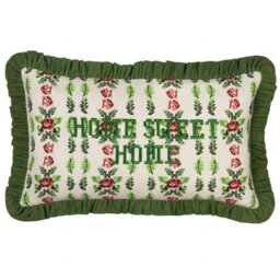 Furn.  Feeoni Home Sweet Home Embroidered Cotton Polyester Filled Cushion - thumbnail 1