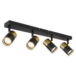 Luminosa Lighting Luminosa Brisbon Ceiling Spotlight Bar Matt Black 4X Gu10