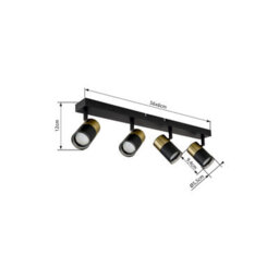 Luminosa Lighting Luminosa Brisbon Ceiling Spotlight Bar Matt Black 4X Gu10 - thumbnail 8