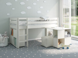 Flair Noomi Nora Midi Wooden Midsleeper Frame Only - White - thumbnail 3
