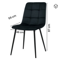 Kosy Koala Modern Dining Table Set With 6 Black Tufted Velvet Chairs Dining Room Furniture - thumbnail 6