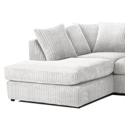 Furnishings For Less UK Luxor Jumbo Cord 4 Seater Corner Sofa Silver Left Hand Facing - thumbnail 2