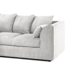 Furnishings For Less UK Luxor Jumbo Cord 4 Seater Corner Sofa Silver Left Hand Facing - thumbnail 3