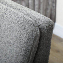 Homcom Modern Accent Chair With Wood Legs, Wide Seat, Teddy Armchair, Grey - thumbnail 8