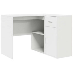 Berkfield Modern Corner Desk White 102X88X75 Cm Engineered Wood - thumbnail 1