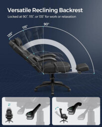 Songmics Pro Gaming Seat, Racing Style Chair With Comfort Support System, Black - thumbnail 4