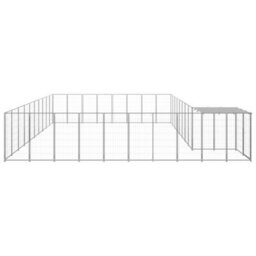 Berkfield Dog Kennel Silver 25.41 M2 Steel - thumbnail 3