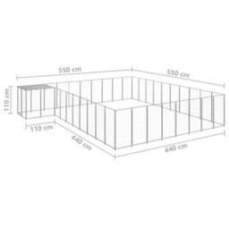 Berkfield Dog Kennel Silver 25.41 M2 Steel - thumbnail 6
