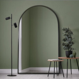 "Mirroroutlet Arcus - Black Framed Arched Leaner Full Length Wall Mirror 75"" X 47"" (190Cm X 120Cm)"