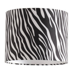 Valuelights Oasis Zebra Print Fabric With Metallic Chrome Inner Drum Lamp Shade And Bulb (D)25Cm - thumbnail 1