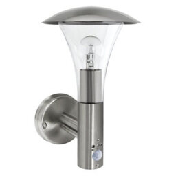 First Choice Lighting Halo - Brushed Stainless Steel Outdoor Ip44 Motion Sensor Wall Light - thumbnail 2