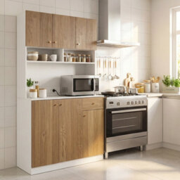 Costway 180Cm Tall Pantry Cabinet With Hutch Kitchen Buffet Cupboard With Outlets-Natural - thumbnail 9