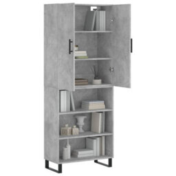 Berkfield Highboard Concrete Grey 69.5X34X180 Cm Engineered Wood - thumbnail 3