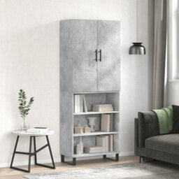 Berkfield Highboard Concrete Grey 69.5X34X180 Cm Engineered Wood - thumbnail 1