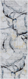 Livabliss Jolie-Abstract Grey Blue Ivory Brown Modern Marble Living Dining Bedroom Rug 80 X 220 Cm Easy Care, Non Shedding - thumbnail 1