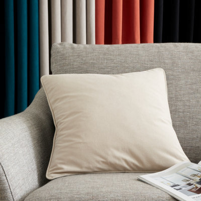 Catherine Lansfield Wilson Velvet 45X45Cm Cushion Natural