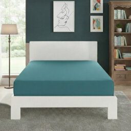 Polycotton Fitted Sheet Extra Deep 40Cm Skirt Easy Care Teal - thumbnail 1