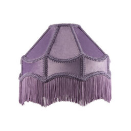 Happy Homewares Traditional Victorian Empire Lampshade In Soft Lilac Velvet With Tassels