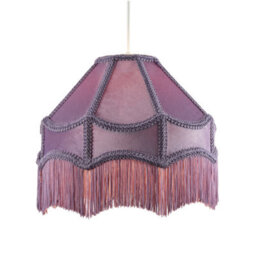 Happy Homewares Traditional Victorian Empire Lampshade In Soft Lilac Velvet With Tassels - thumbnail 2