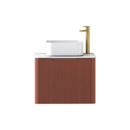 Royal Bathrooms Avenza 600mm Terracotta Clay Wall Hung Bathroom Countertop Vanity Unit 1 Drawer With Elena Basin - thumbnail 6