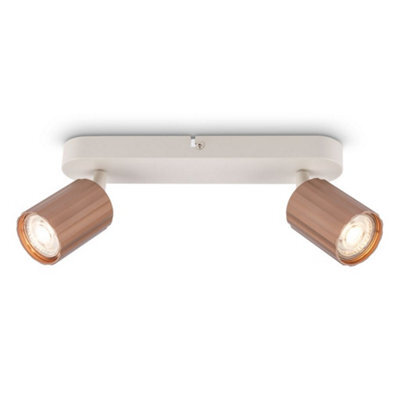 Briloner 2 Way Ceiling Light Spotlight Gu10 Flush Ribbed Design Adjustable Metal Coffee - image 1