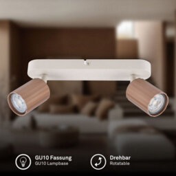 Briloner 2 Way Ceiling Light Spotlight Gu10 Flush Ribbed Design Adjustable Metal Coffee - thumbnail 3
