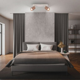 Briloner 2 Way Ceiling Light Spotlight Gu10 Flush Ribbed Design Adjustable Metal Coffee - thumbnail 7
