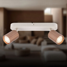 Briloner 2 Way Ceiling Light Spotlight Gu10 Flush Ribbed Design Adjustable Metal Coffee - thumbnail 2
