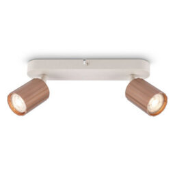 Briloner 2 Way Ceiling Light Spotlight Gu10 Flush Ribbed Design Adjustable Metal Coffee