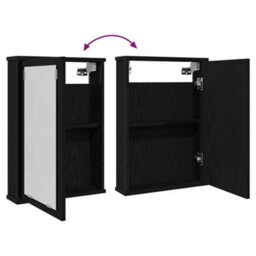 Walplus Bathroom Mirror Cabinet Black Oak 42X12X60 Cm Engineered Wood - thumbnail 7