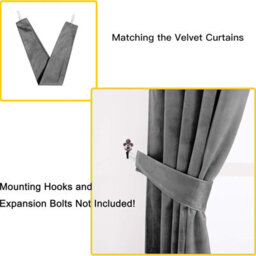 Oxford Homeware Eyelet Velvet Curtains Grey Fully Lined Blackout Thermal Insulated Curtains (W)168Cm X (L)213Cm Single Panel - thumbnail 4