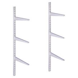 Afit Twin Slot Shelving Kit 9X270mm Brackets 3X1M Uprights Heavy Duty Steel Wall Mounted Shelving System - White