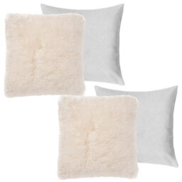 Sienna Set Of 2 Fluffy Shaggy Filled Cushion With Cover Square - thumbnail 4