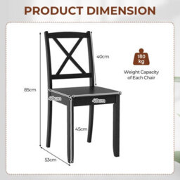 Gainoom Wood Dining Chair Set Of 2 Armless Kitchen Chairs Farmhouse Cross Back Diner Chairs - thumbnail 2