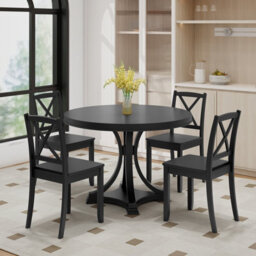 Gainoom Wood Dining Chair Set Of 2 Armless Kitchen Chairs Farmhouse Cross Back Diner Chairs - thumbnail 7