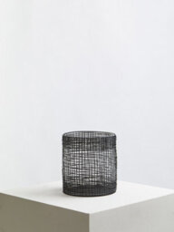 Premier Housewares Interiors By Premier Cylindrical Black Lantern, Iron Wireframe Black Candle Holder, Indoor & Outdoor Decor With Glass Shade - thumbnail 4