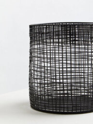 Premier Housewares Interiors By Premier Cylindrical Black Lantern, Iron Wireframe Black Candle Holder, Indoor & Outdoor Decor With Glass Shade - thumbnail 5