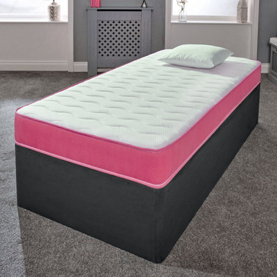 eXtreme Comfort Ltd Cooltouch Colours White Wave Hybrid Memory Foam & Pinna-Coil Innerspring Mattress With Pink Border 5Ft King Size 150Cm X 200Cm - image 1