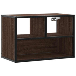 Berkfield Industrial Tv Cabinet Brown Oak 60X31X39.5 Cm Engineered Wood And Metal