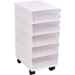5 Plastic Drawers Storage Unit Organiser On Wheels