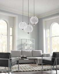 Stylish Satin Nickel 2-Bulb Ceiling Pendant Light With Led 12W Bulbs - thumbnail 2