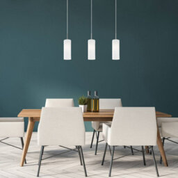 Eglo Troy 3 Satin Nickel And White Glass And 3 Light Ceiling Pendant, (D) 10.5Cm