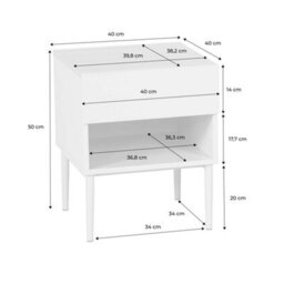 Sweeek - Bedside Table Metal With Wood Decor 1 Drawer 1 Niche Grey And Walnut - Ashton - thumbnail 5