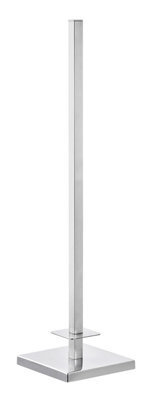 GoodHome Alessano Gloss Silver Effect Floor-Mounted Toilet Roll Holder (H)600mm (W)150mm - image 1