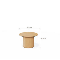 Arte Chic Rotto 7 Round Coffee Table, Oak Vincenza Finish, Compact Design H430mm W650mm D650mm - thumbnail 3