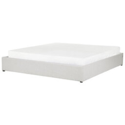 Beliani Ottoman Bed Without Headboard Fabric Dinan 180 X 200 Cm (Eu Super King) Light Grey - thumbnail 6
