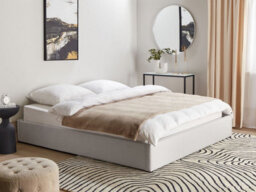 Beliani Ottoman Bed Without Headboard Fabric Dinan 180 X 200 Cm (Eu Super King) Light Grey - thumbnail 2